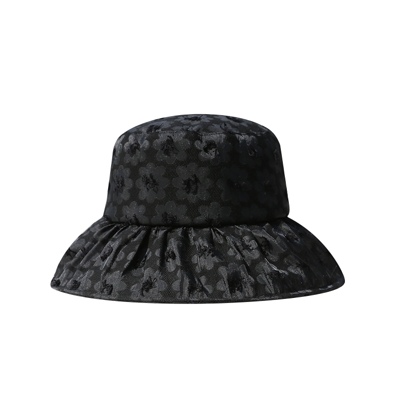 新款漁夫帽防曬遮陽帽碎花風蝴蝶結防風帶海邊出游百搭優(yōu)雅